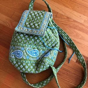 Vera Bradley green paisley backpack